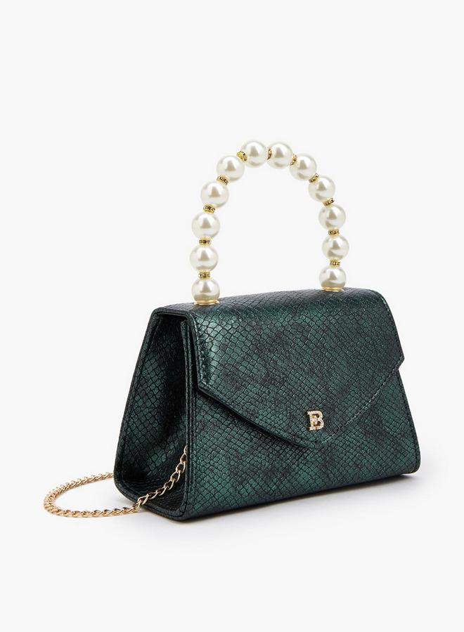 Flora Bella By Shoexpress Pearl Handle  Handbag With Detachable Shoulder Strap Ramadan Collection - Image 3